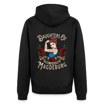 Magdeburg Frau Geschenk filles de Magdebourg - Veste à capuche bio Premium Unisexe - noir - Dos - Nico (187cm)