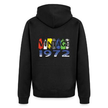 Born 1972 Retro Bitrthday Limited Edition - Unisex Premium Organic Zip Hoodie - black - Back - Nico (187cm)