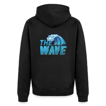 The Great Kanagawa Wave Japan - Unisex Premium Organic Zip Hoodie - black - Back - Nico (187cm)