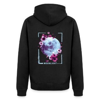 Moonlight Japanese Painting Retro Graphics - Veste à capuche bio Premium Unisexe - noir - Dos - Nico (187cm)