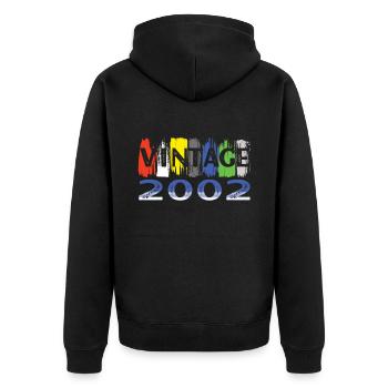 Awesome Seit 2002 Retro 20th Bitrthday - Unisex Premium Bio Zip Hoodie - Schwarz - Hinten - Nico (187cm)