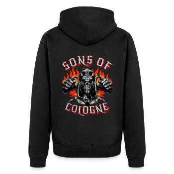 Cologne Biker Gift sons of Cologne Biker - Unisex Premium Organic Zip Hoodie - black - Back - Nico (187cm)