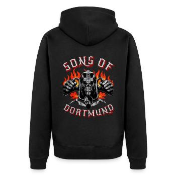 Dortmund Biker Geschenk fils de Dortmund - Veste à capuche bio Premium Unisexe - noir - Dos - Nico (187cm)