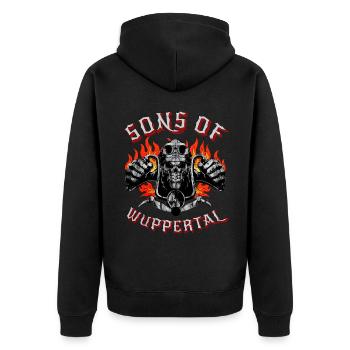 Wuppertal Motard Geschenk fils de Wuppertal - Veste à capuche bio Premium Unisexe - noir - Dos - Nico (187cm)