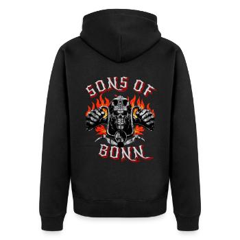 Bonn Biker Geschenk fils de Bonn - Veste à capuche bio Premium Unisexe - noir - Dos - Nico (187cm)