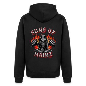 Mayence Biker Geschenk fils de Mayence - Veste à capuche bio Premium Unisexe - noir - Dos - Nico (187cm)