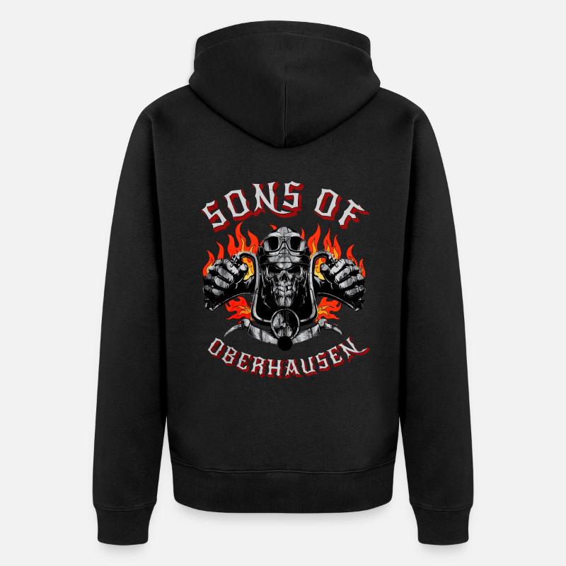 Oberhausen Biker Geschenk fils d’Oberhausen - Veste à capuche bio Premium Unisexe - noir