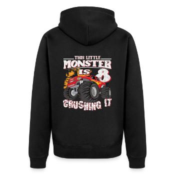 8ème anniversaire plaisante ce petit camion monstre - Veste à capuche bio Premium Unisexe - noir - Dos - Nico (187cm)