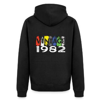 Born 1982 Retro 40th Birthday Limited - Unisex Premium Organic Zip Hoodie - black - Back - Nico (187cm)