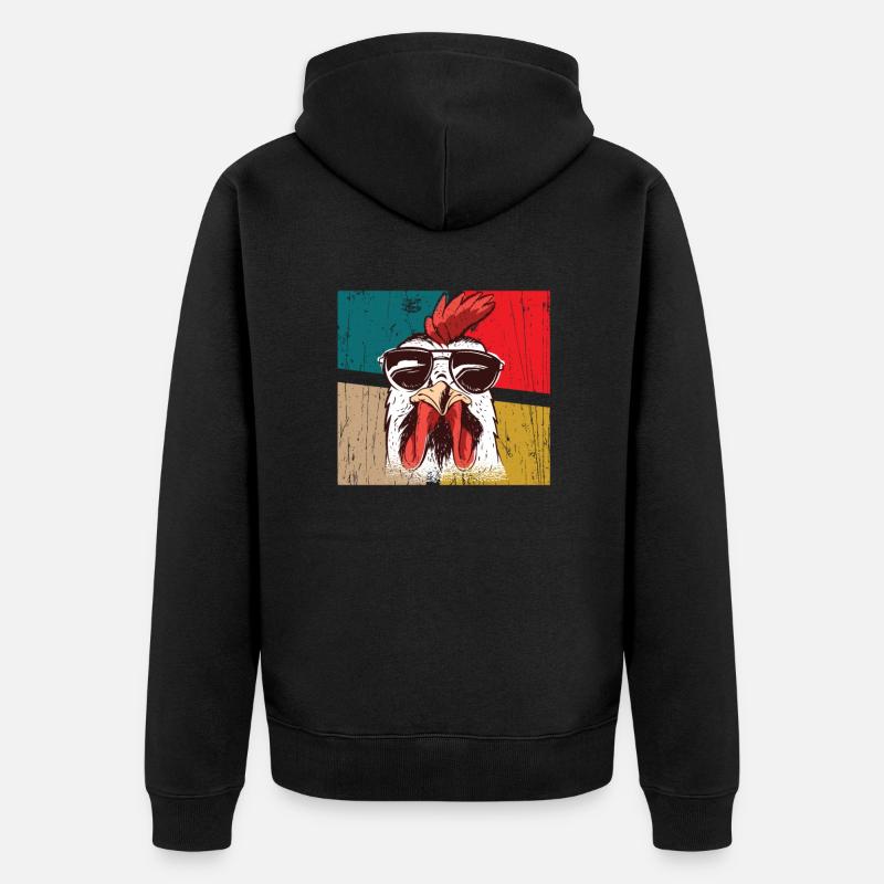 Big Hen Cool Poulet - Veste à capuche bio Premium Unisexe - noir