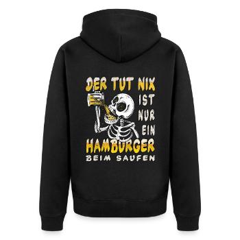 Hamburg der tut nix Saufen Kostüm - Unisex Premium Bio Zip Hoodie - Schwarz - Hinten - Nico (187cm)
