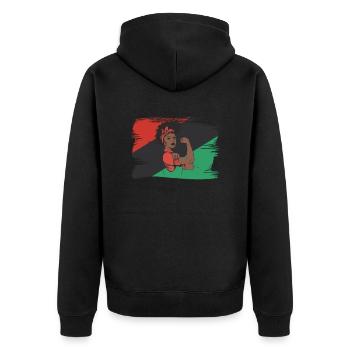 Je suis Afro Black Strong Queen Woman - Veste à capuche bio Premium Unisexe - noir - Dos - Nico (187cm)