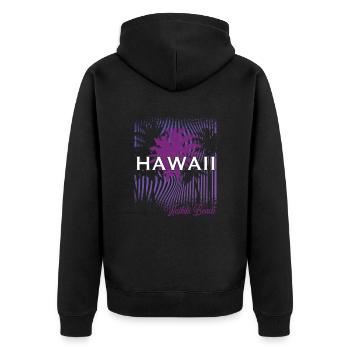 70s 80s Hawaiian Island Waikiki Beach- Magnificent - Unisex Premium Organic Zip Hoodie - black - Back - Nico (187cm)