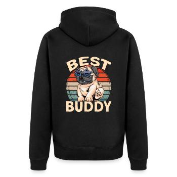 Le meilleur chien copain dangereux le plus recherché - Veste à capuche bio Premium Unisexe - noir - Dos - Nico (187cm)