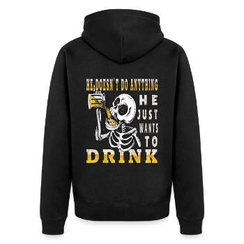 Boire la fête tut nix boire de la bière - Veste à capuche bio Premium Unisexe - noir - Dos - Nico (187cm)