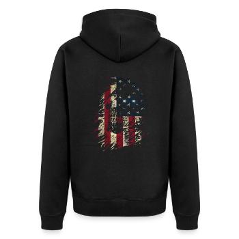 Crâne coloré Crâne Cool avec drapeau des États-Unis - Veste à capuche bio Premium Unisexe - noir - Dos - Nico (187cm)