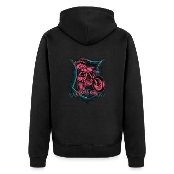 Downhill Mountain Bike Moto Cross Girls - Unisex Premium Organic Zip Hoodie - black - Back - Nico (187cm)