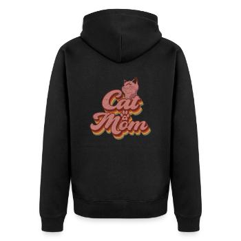 Life is better with Cats Cat Mom - Unisex Premium Organic Zip Hoodie - black - Back - Nico (187cm)