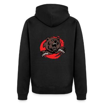 Bear and USA flag for USA and nature lovers - Unisex Premium Organic Zip Hoodie - black - Back - Nico (187cm)
