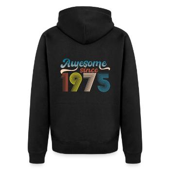 Millésime 1975 Rétro Bitrthday Edition Limitée - Veste à capuche bio Premium Unisexe - noir - Dos - Nico (187cm)