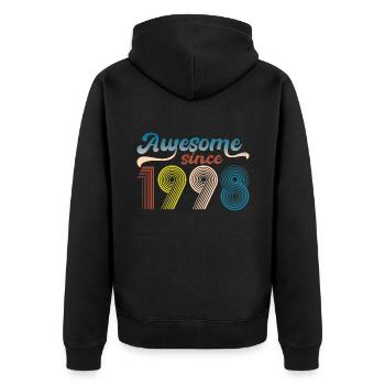 Vintage 1998 Retro Bitrthday Edition Limitée - Veste à capuche bio Premium Unisexe - noir - Dos - Nico (187cm)
