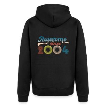 Fantastique depuis 2004 rétro 19th Bitrthday - Veste à capuche bio Premium Unisexe - noir - Dos - Nico (187cm)