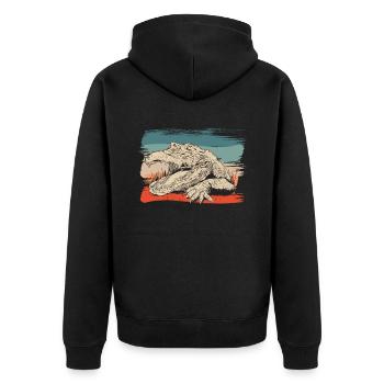 Animal reptile alligator illustration - Unisex Premium Organic Zip Hoodie - black - Back - Nico (187cm)
