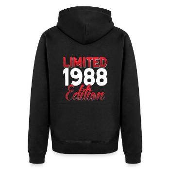 Vintage 1988 Retro Bitrthday Limited Edition - Unisex Premium Organic Zip Hoodie - black - Back - Nico (187cm)