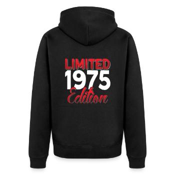 Vintage 1975 Retro Bitrthday Limited Edition - Unisex Premium Organic Zip Hoodie - black - Back - Nico (187cm)