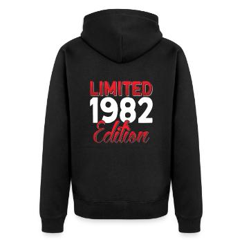 Born 1982 Retro 41st Birthday Limited - Unisex Premium Organic Zip Hoodie - black - Back - Nico (187cm)