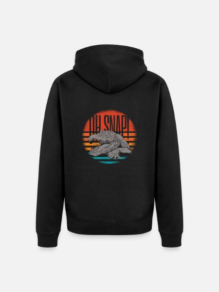 Tierreptil-alligator-illustration Oh Snap - Unisex Premium Bio Zip Hoodie - Schwarz