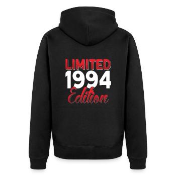 Vintage 1994 Retro Bitrthday Limited Edition - Unisex Premium Organic Zip Hoodie - black - Back - Nico (187cm)