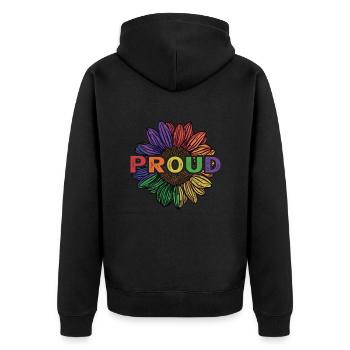 Fière Lesbienne Gay LGBT Rainbow Pride - Veste à capuche bio Premium Unisexe - noir - Dos - Nico (187cm)