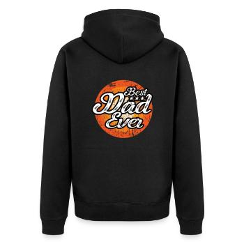 Bester Papa Aller Zeiten Vintage Bester Papa Der - Unisex Premium Bio Zip Hoodie - Schwarz - Hinten - Nico (187cm)
