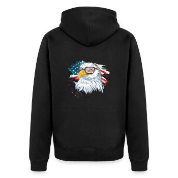 U.S. flag American Power July 4 - Unisex Premium Organic Zip Hoodie - black - Back - Nico (187cm)