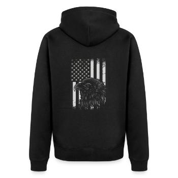 U.S. flag American Power July 4 - Unisex Premium Organic Zip Hoodie - black - Back - Nico (187cm)