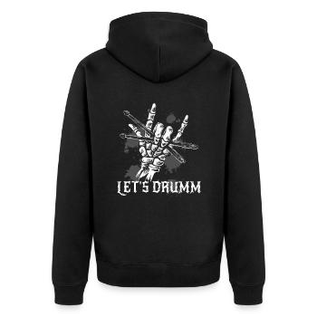 Dieses Musikalische Design Ist Für Schlagzeuger - Unisex Premium Bio Zip Hoodie - Schwarz - Hinten - Nico (187cm)