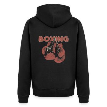 Boxe J’avais frappé ça Gants de boxe Artistes martiaux - Veste à capuche bio Premium Unisexe - noir - Dos - Nico (187cm)