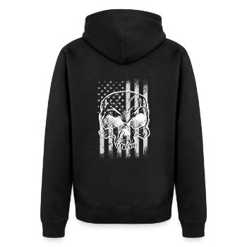 Crâne coloré Crâne Cool avec drapeau des États-Unis - Veste à capuche bio Premium Unisexe - noir - Dos - Nico (187cm)