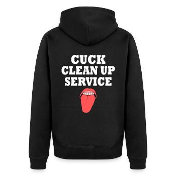 Cuckold cuck clean up service - Veste à capuche bio Premium Unisexe - noir - Dos - Nico (187cm)