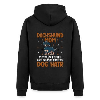 Dackel Mama Kuschelt Küsse Und Endloser Hund - Unisex Premium Bio Zip Hoodie - Schwarz - Hinten - Nico (187cm)