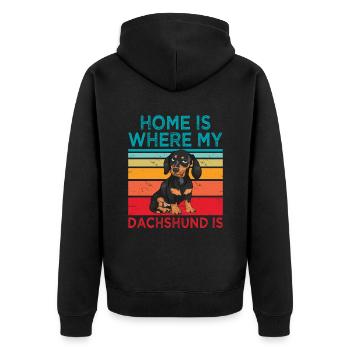 La maison est l’endroit où mon teckel est Dog Lover Dog Owner - Veste à capuche bio Premium Unisexe - noir - Dos - Nico (187cm)