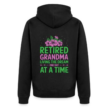 Grand-mère retraitée Pension de retraite Grand-mère Reti - Veste à capuche bio Premium Unisexe - noir - Dos - Nico (187cm)