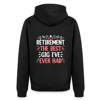 Grand-mère retraitée Pension de retraite Grand-mère Reti - Veste à capuche bio Premium Unisexe - noir - Dos - Nico (187cm)