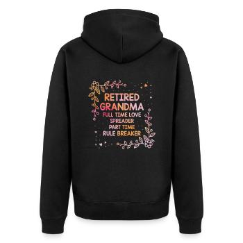 Grand-mère retraitée Pension de retraite Grand-mère Reti - Veste à capuche bio Premium Unisexe - noir - Dos - Nico (187cm)