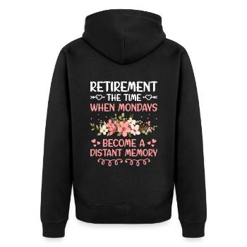 Grand-mère retraitée Pension de retraite Grand-mère Reti - Veste à capuche bio Premium Unisexe - noir - Dos - Nico (187cm)