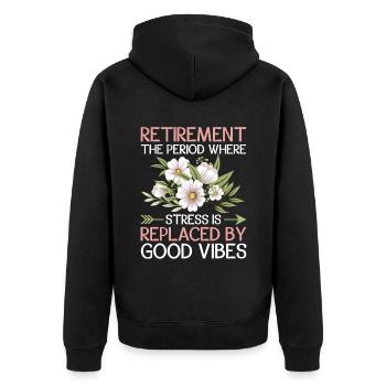 Grand-mère retraitée Pension de retraite Grand-mère Reti - Veste à capuche bio Premium Unisexe - noir - Dos - Nico (187cm)