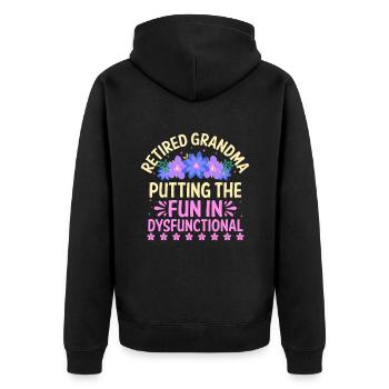 Grand-mère retraitée Pension de retraite Grand-mère Reti - Veste à capuche bio Premium Unisexe - noir - Dos - Nico (187cm)
