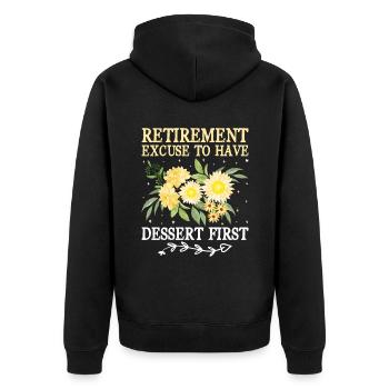 Grand-mère retraitée Pension de retraite Grand-mère Reti - Veste à capuche bio Premium Unisexe - noir - Dos - Nico (187cm)