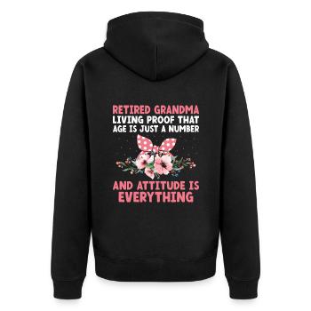 Grand-mère retraitée Pension de retraite Grand-mère Reti - Veste à capuche bio Premium Unisexe - noir - Dos - Nico (187cm)